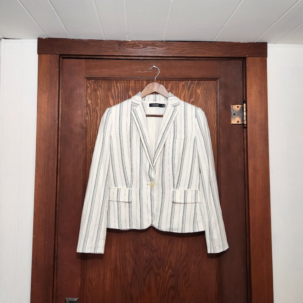 Lauren Ralph Lauren Striped Linen Twill Blazer